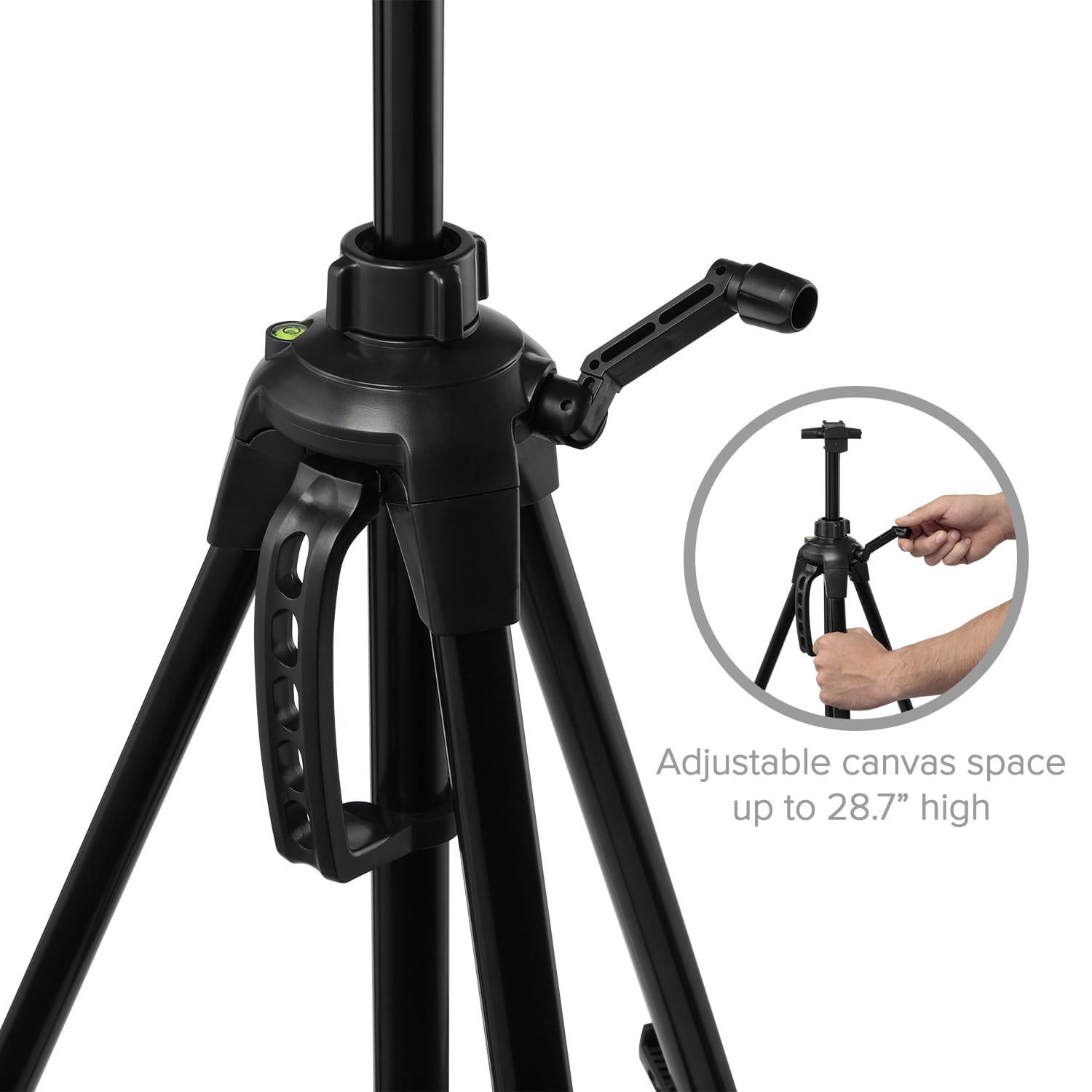 Creative Inspiration Valerri 61" Rugged Artist Easel, Portable, Adjustable Height for Floor to Table-top Drawing or Painting, LightWeight Aluminum Black w/ Nylon Carrying Travel Bag