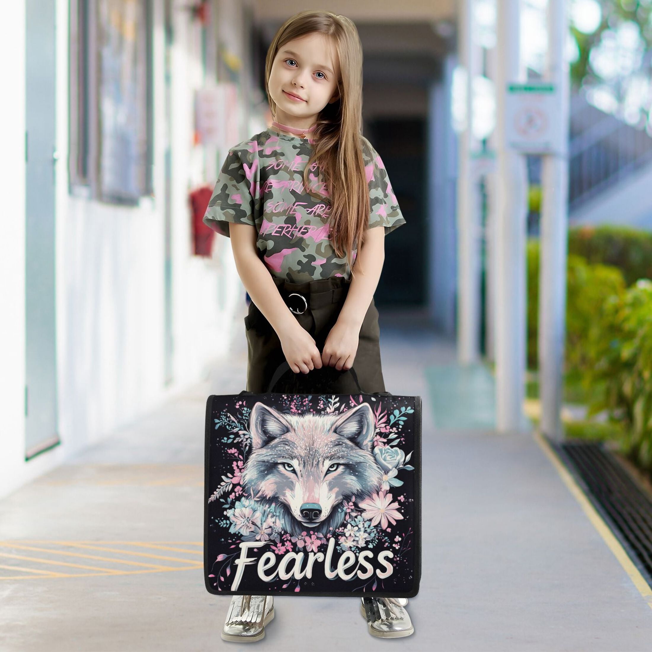 YAZAOO Zipper Binder trapper keeper Documents Organized Design Fearless Spirit Printed