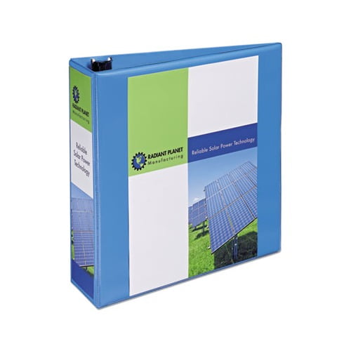 Heavy-Duty Non Stick View Binder with DuraHinge and Slant Rings 3 Rings, 3" Capacity, 11 x 8.5, Light Blue, 5601