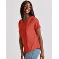 thumbnail image 2 of Hanes Originals Women's Cotton T-Shirt, Relaxed Fit Red River Clay XS, 2 of 6