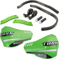 Tusk D-Flex Pro Adventure Handguards Black Bar/Green Plastics 7/8" Bars for Kawasaki KLR650 1987-2018,2022-2024