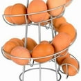 thumbnail image 4 of Kitchen Egg Rack, Spiral Basket, Iron Practical Storage Rack Black, 4 of 7