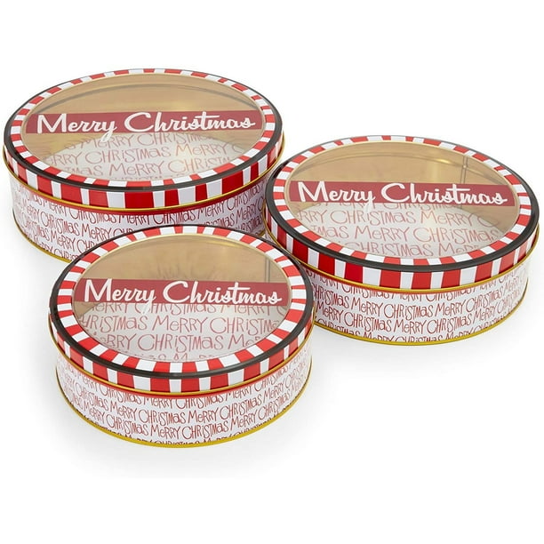 Download 3 Pack Merry Christmas Santa Empty Metal Cookie Nesting Tins Box Set Round Storage Containers For Cookie Candy Gift Red 3 Sizes Walmart Com Walmart Com