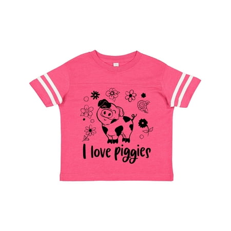 

Inktastic I Love Piggies Cute Pig and Flowers Gift Toddler Boy or Toddler Girl T-Shirt