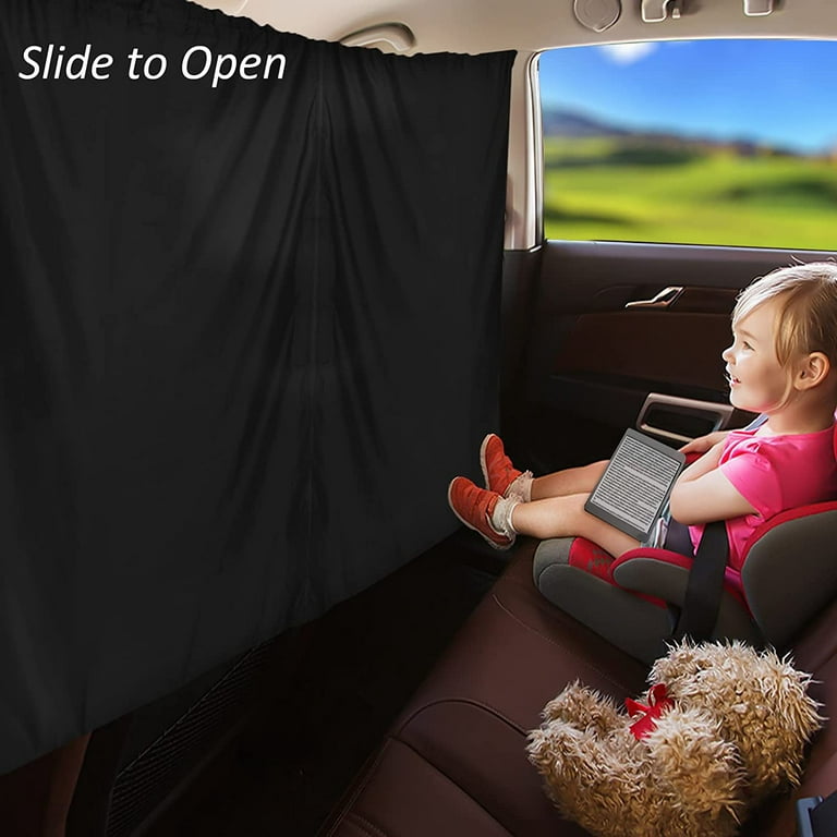 Car Divider Privacy Curtains Sun Shade Covers, Black Detachable