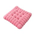 thumbnail image 2 of TUTUnaumb Square Biscuit Shaped Seat Cushion Soft Comfy Chair Pad Tatami Floor Cushion for Yoga Living Room Balcony Office Decorative Cookie Tatami Back Cushion Car Seat Pad 16x16in-Pink, 2 of 8