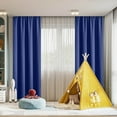 thumbnail image 5 of HBBKVI Set of 2 Rod Pocket Blackout Curtains 52" × 63", Noise Reduction Luxury Curtains for Window Living Room Bedroom, Blackout Thermal Insulated Curtain Panels Blue, 5 of 6
