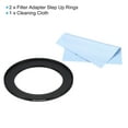 thumbnail image 3 of Uxcell 62mm-82mm Step Up Ring with Cleaning Cloth, 2 Pack Camera Lens Filter Adapter Ring, Black, 3 of 6