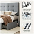 thumbnail image 5 of Amolife Full Size Platform Bed Frame with Square-stitched Headboard and 4 Drawers, Light Gray, 5 of 7