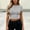 *Gray, variant on ClodeEU Women's Crew Neck Short Sleeve Crop Top,Fitted Ribbed Basic T-Shirt Green,Women's Plus L
