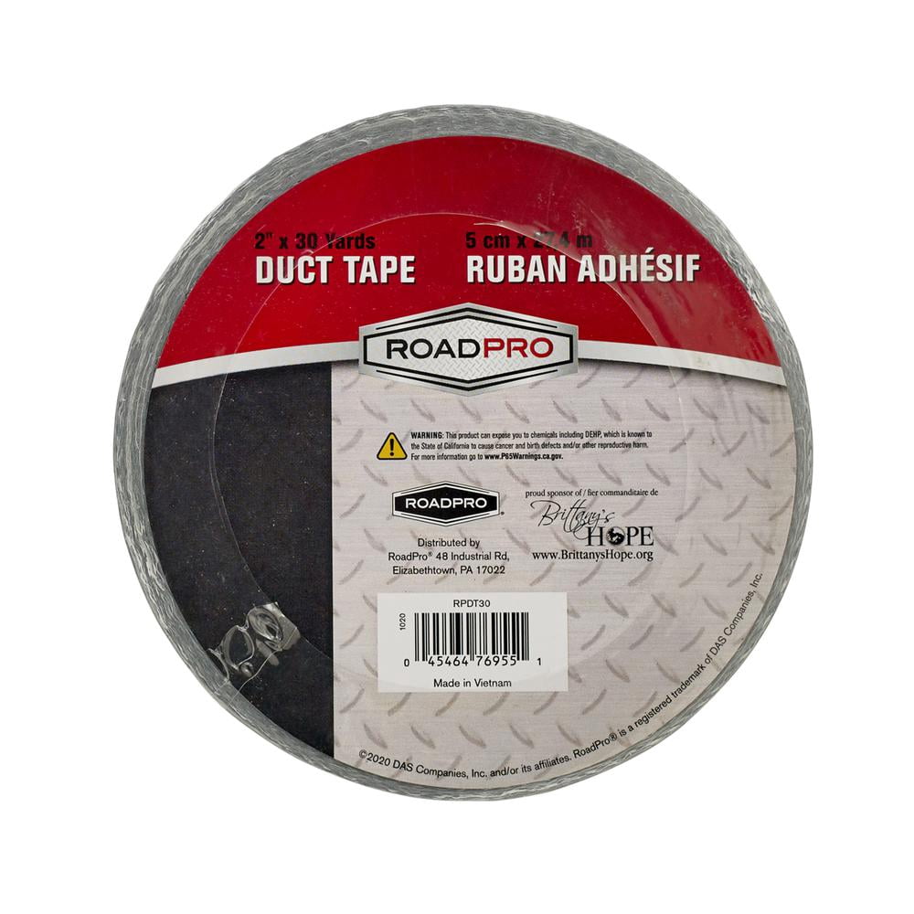 RoadPro RPDT30 Silver 2inx30ft Width Heavy Duty Duct Tape (30 Yard Roll)