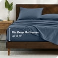 thumbnail image 4 of Bare Home Organic Percale Sheet Set - 300 Thread Count - 100% Organic Cotton - California King, Bering Sea, 4 of 7