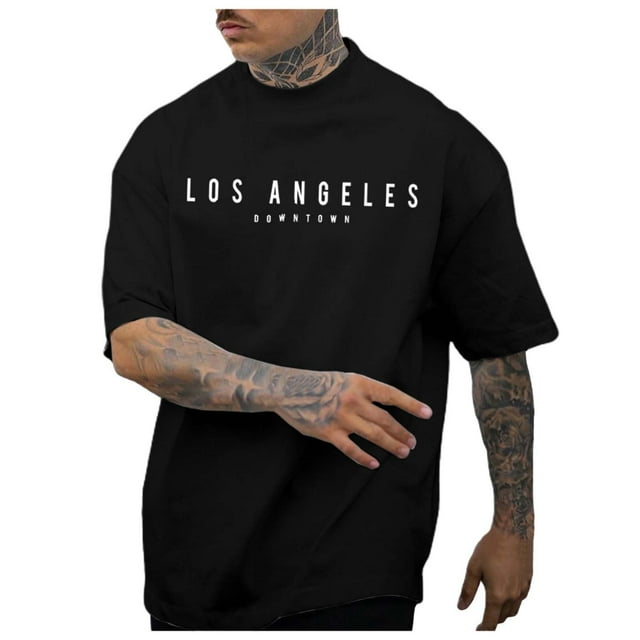 T-shirt d'Été Oversize pour Hommes avec Design à Grand Imprimé Jeune pour un Confort Décontracté de Mode Urbaine