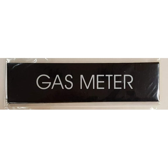 GAS METER SIGN (black, rust free, ALUMINUM 2 X7.75 )
