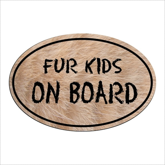 Furry Fur Kids on Board Oval Magnet