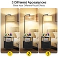 thumbnail image 2 of OUTONLIFE Floor Lamp with Table for Living Room, End Table with 2 Drawers for Bedroom, Lamp with USB Port and Outlet, 3 Color Led Bulb Included, Black, 2 of 12