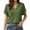 Green, variant on Gauze Shirts for Women Summer Cotton Linen Short Sleeve Crinkle Button V Neck Tops Business Work Tunics Blouse