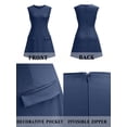 thumbnail image 2 of Vestido a menudo elegante, sexy, sin mangas, acampanado, azul marino, 2 of 5