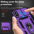 thumbnail image 4 of for iPhone X/iPhone Xs Case with Camera Lens Cover HD Screen Protector,  Grade Drop Protection  Ring Holder Kickstand Protective Phone Case for iPhone X/Xs 5.8 inch (Purple), 4 of 9