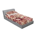 thumbnail image 2 of Ambesonne Retro Fitted Sheet & Pillow Sham Set, Cherry Blossoms Floral, Twin, Beige and Pink, 2 of 2