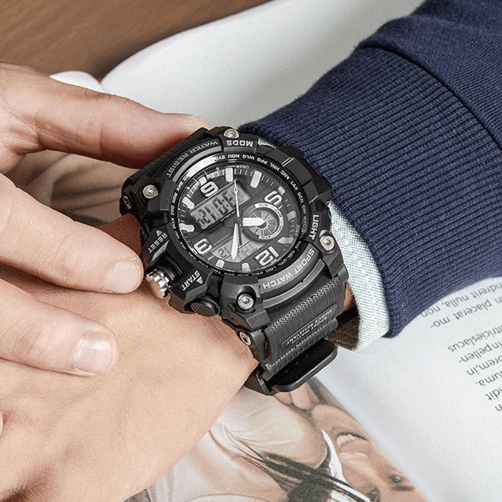 xiaomi twentyseventeen outdoor electronic sport watch dial dual time display