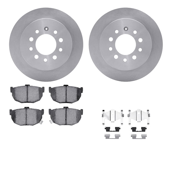 Dynamic Friction Company Rear Brake Rotors with 5000 Advanced Brake Pads includes Hardware 6512-03279
