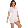 thumbnail image 3 of MINTREUS Women Rompers Short Sleeve V Neck Summer Casual Stretch Overalls Shorts Jumpsuit, 3 of 10