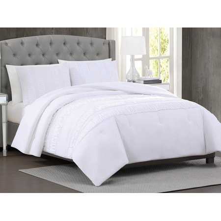 Christian Siriano New York King Size 3 Piece Comforter Set White