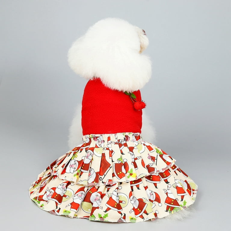 white christmas dresses Parisian Pet 'Mrs. Claus Dress' Dog & Cat Shirt – Holiday Pet Apparel main image 0