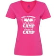 thumbnail image 3 of Inktastic What Happens at Camp Stays at Camp with Tent and Woods Women's V-Neck T-Shirt, 3 of 5