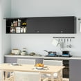 thumbnail image 6 of Metal Wall Cabinet with Locking Door and Shelf, Hanging Garage Cabinets with Up-Flip Doors for Garage, Warehouse, Home, Office, Assembly Required (Black, One Cabinet), 6 of 6