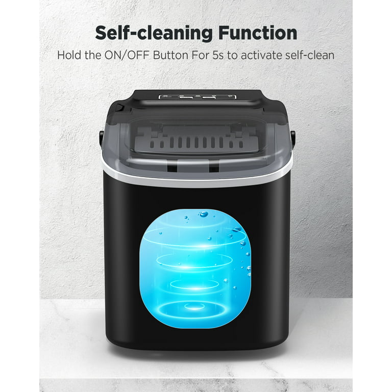 Portable Countertop Ice Maker Machine - Zvoutte Self-Cleaning Countertop  Ice Makers with Ice Scoop and Basket, Black - AliExpress