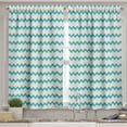 thumbnail image 2 of Ambesonne Teal Valance & Curtain, Zigzag Chevron Classical, 55"x24", Cream Teal, 2 of 6
