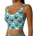 thumbnail image 2 of Xecao Lovely Roosters for Sports Bra with Removable Pads, Crop Tank Top Design, Women's Longline Sports Bra - Non-Wired - Large, 2 of 9