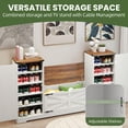 thumbnail image 6 of Uforic Shoe Cabinet with Storage Bench, Farmhouse U Shape Shoe Organizer Cabinet, White, 6 of 9