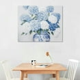 thumbnail image 3 of ONETECH Blue and White Chinoiserie Hydrangea Canvas Wall Art Oriental Chinese Porcelain Vase Blossom Flower Picture Poster Prints Framed for Bedroom Bathroom Home Decor Ready to Hang, 3 of 5
