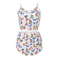 thumbnail image 4 of ZAXARRA Ensembles de Pyjamas d'Été 2 Pcs pour Femmes Camisole Sans Manches + Shorts en Velours à Motif, 4 of 9