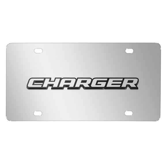 Dodge Charger 3D Nameplate Mirror Chrome Stainless Steel License Plate