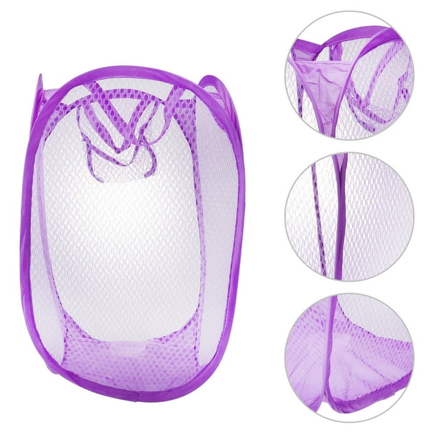 CHICHUMID Hamper De Lavandería Morado Fácil De Abrir Para Ropa Sucia En Dormitorios Y Apartamentos
