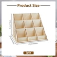 thumbnail image 2 of 2 set 4-Tier 9-Slot Wood Postcard Display Riser Stands Blanched Almond Finished Product: 29x19.3x19.3cm, 2 of 7