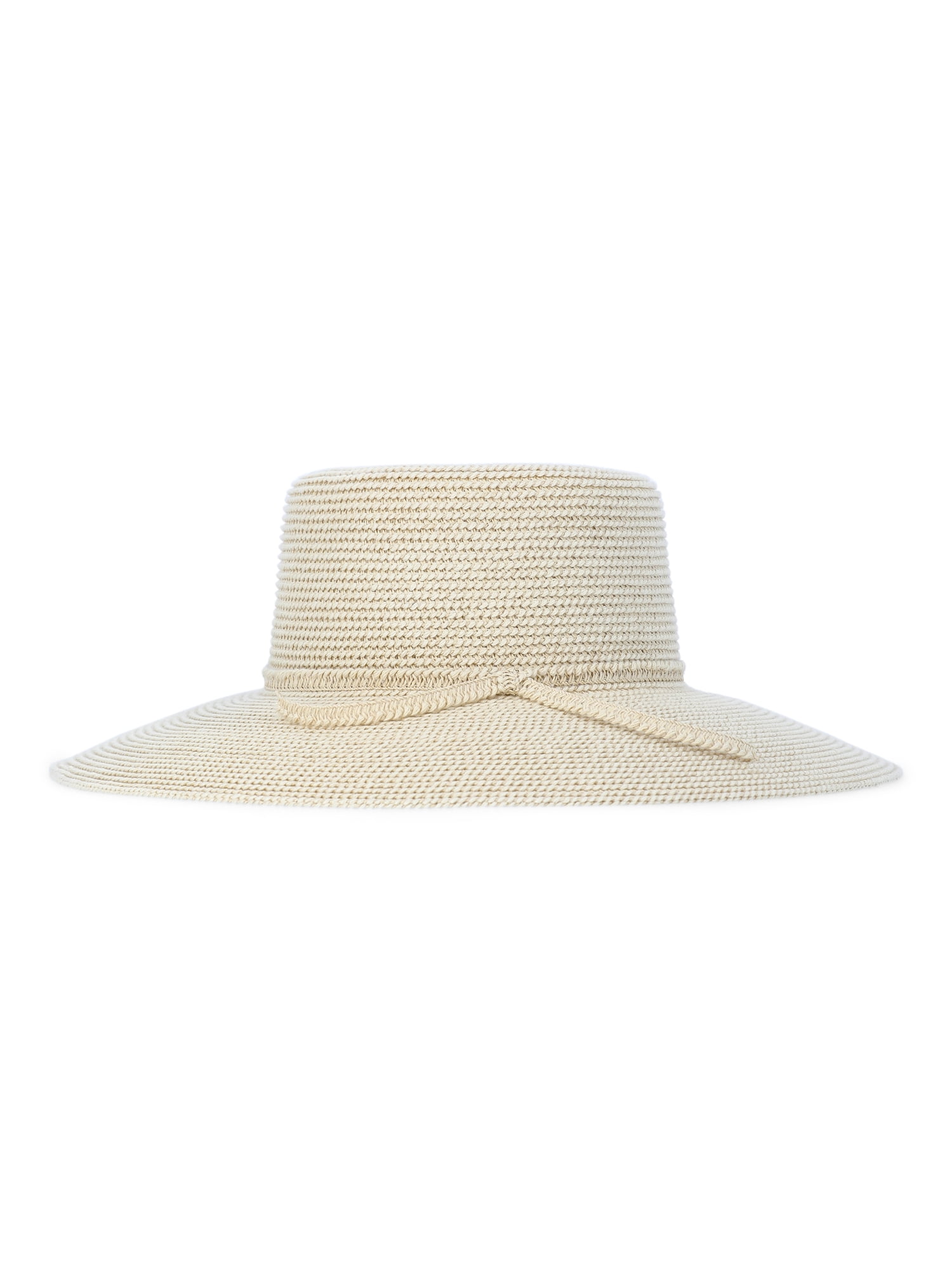 Time and Tru Women's Wide Brim Panama Hat, Natural