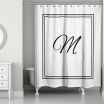 Creative Products Classic White Monogrammed Shower Curtain - M