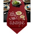 thumbnail image 1 of Sunflowers W13 X L108 Inch Table Runner 100% Burlap Linen Tabletop Collection for Everyday Dining, Special Occasions or Dinner Parties, Machine Washable You are My Sunshine Red, 1 of 7