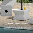 thumbnail image 2 of Outdoor Side Patio Table with Umbrella Hole, Sunjoy Poolside 16-Inch Rattan Wicker Square Combination Umbrella Stand Side Table, Grey, 2 of 8