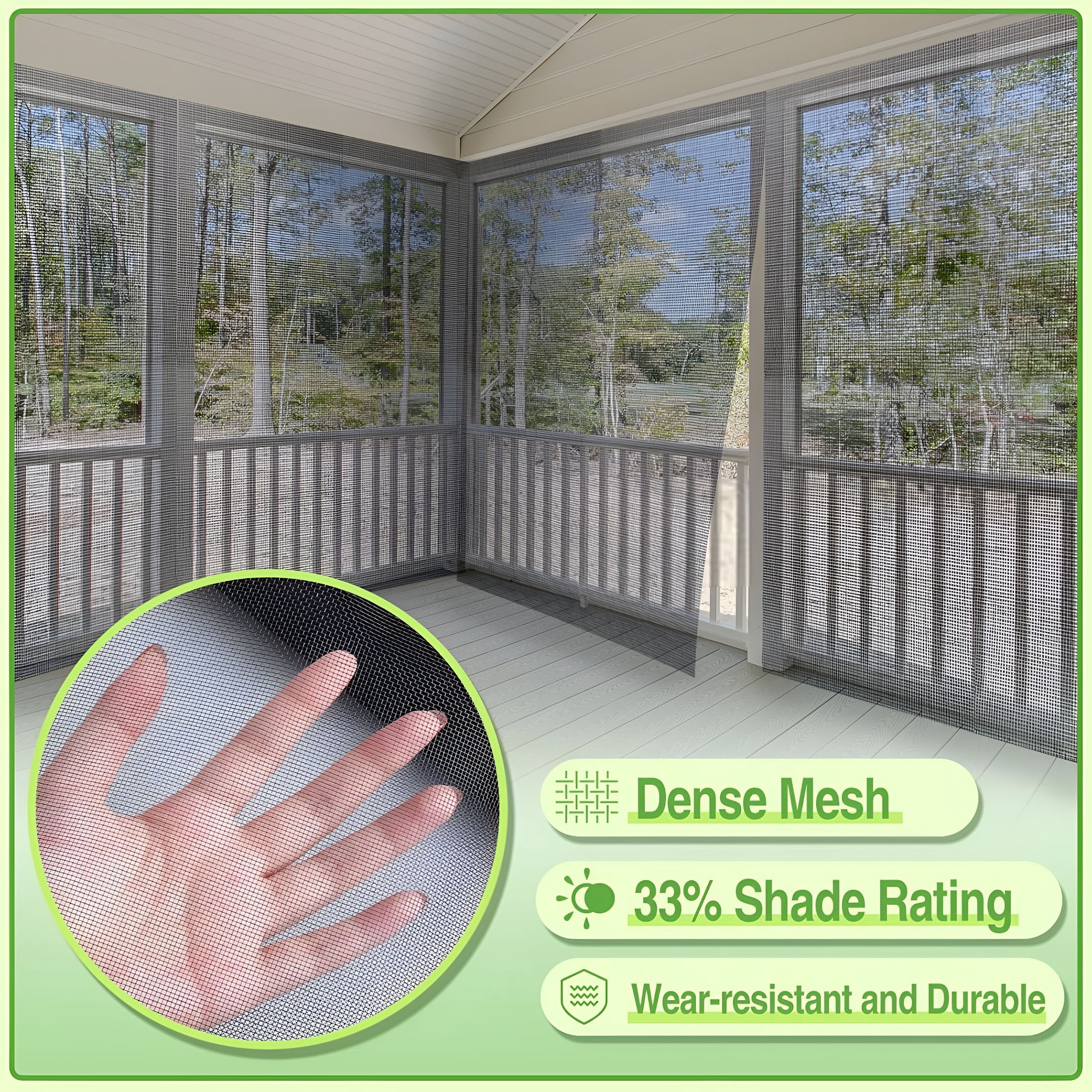 MISSMILE Stronger Garden Mesh Netting-10 X 33 Ft Pp Nanocomposite Bird Net Barrier,Mosquito Netting Screen for Outdoor Plants Vegetables Patios Balconies Terraces,Shading Rate 33% (Black)