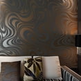 thumbnail image 4 of Q QIHANG Papel tapiz 3D con curva abstracta moderna, Mural, Papel De pared, flocado, para sala de estar, Color negro, marrón, a rayas, Papel de pared sin pegar, 0,7 mx 8,4 m = 5,88?, 4 of 5