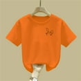 thumbnail image 6 of Piuwrlz Short Shirts Sleeve Kids Girls Graphic T-Shirts Crew Neck Pullover Orange Size 3-4 Years, 6 of 7