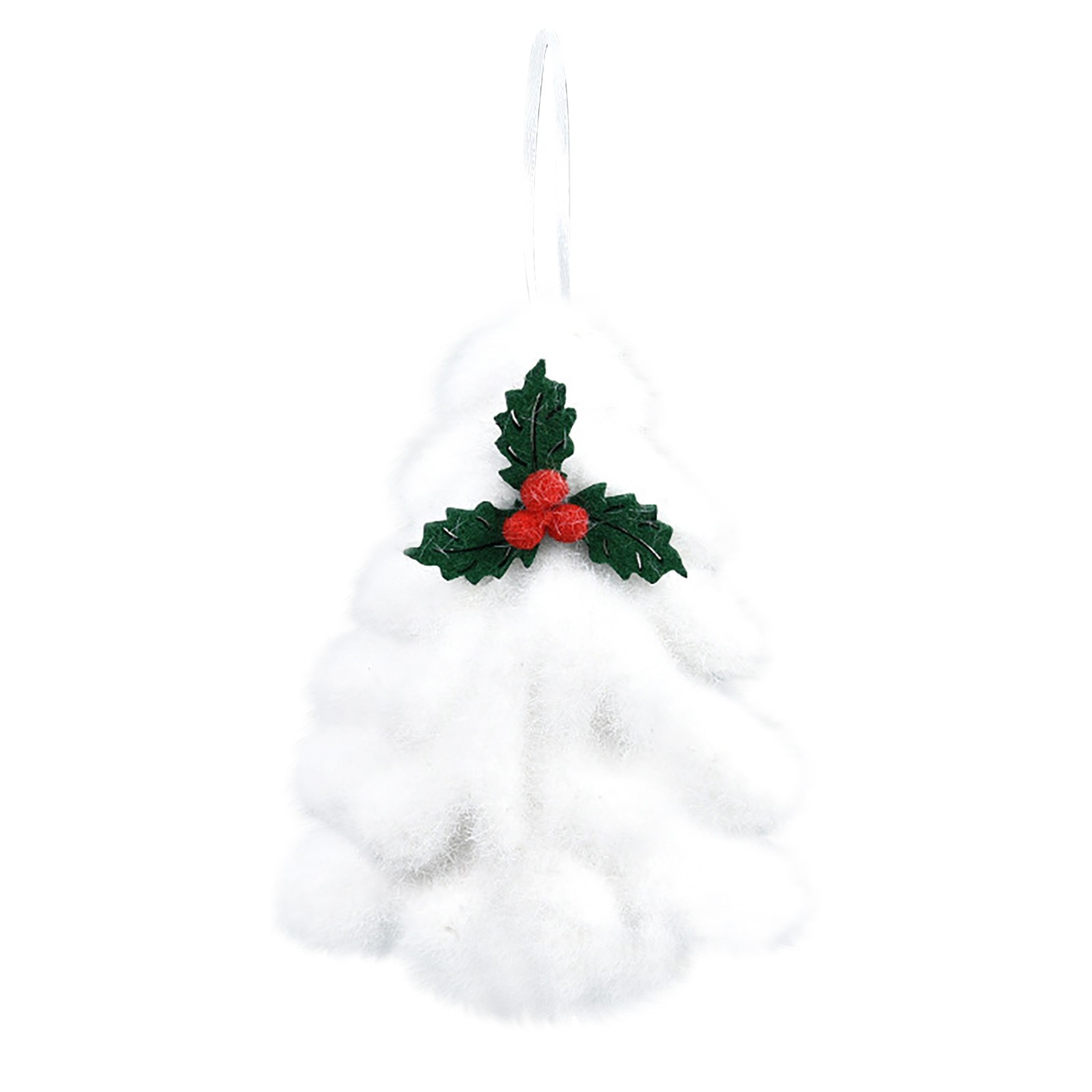 Aligament Christmas Ornaments White Flocked Foam Fluff Pendant Mini