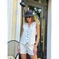 thumbnail image 3 of Conjuntos de 2 piezas de chaleco sin mangas y pantalones cortos para mujer, moda de verano 2024, conjuntos casuales, 3 of 5