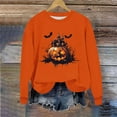 thumbnail image 4 of Kaliqueen Halloween Sweatshirts for Women Spooky Season Funny Long Sleeve Graphic Crewneck Pullover Tops Loose Fit Holiday Outfits with Multi Print, 4 of 6